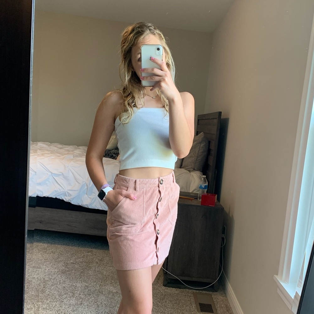 ROMWE pink jean skirt